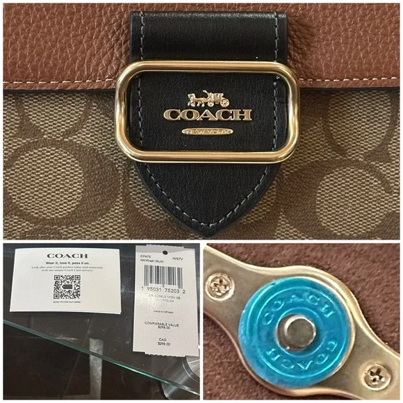 COACH Signature Colorblock Morgan Crossbody in Khaki/Multi, BNWT - Picture 15 of 16